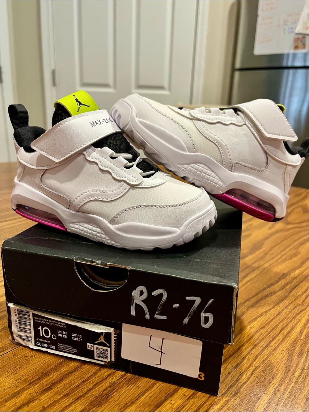 Jordan Air Max 200 Kids White Sneakers with Pink and White Accent